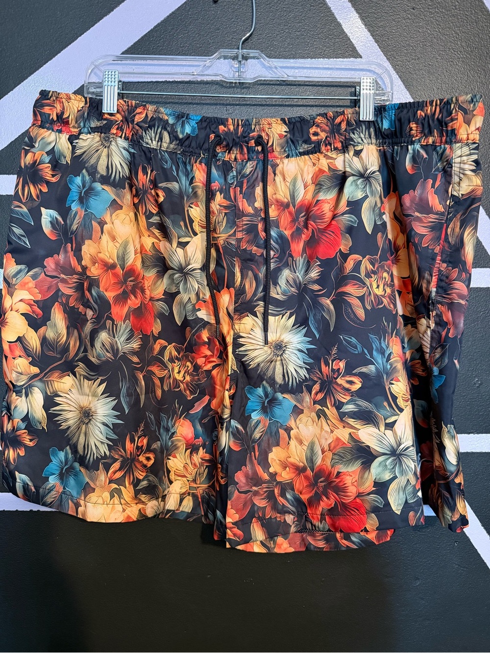 Nike Men’s Floral Athletic Shorts - Black, Red, Orange, Blue